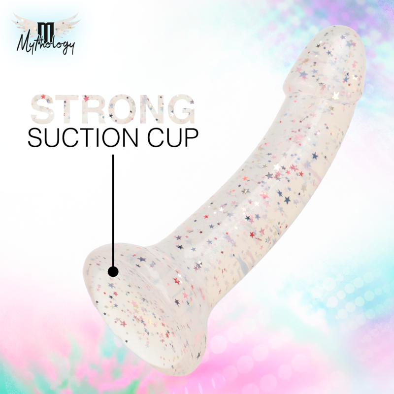 MYTHOLOGY - LYRA 5 DILDO DE SILICONA 17 CM Ø 3,6 CM TRANSPARENTE MOTEADO