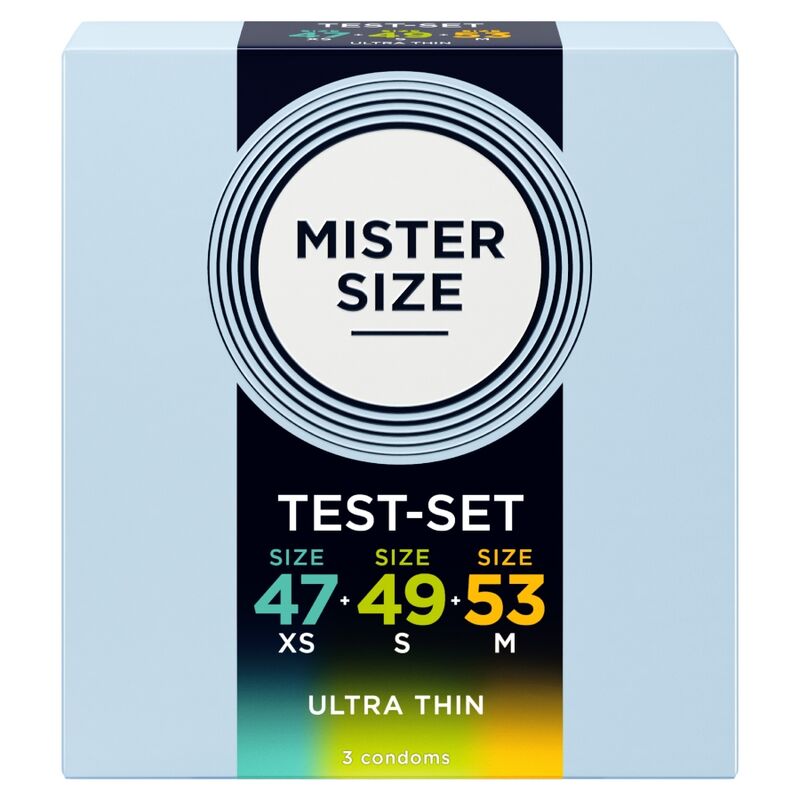 MISTER SIZE - PACK MUESTRA PRESERVATIVOS TALLA 47-49-53 MM (3 UNIDADES)