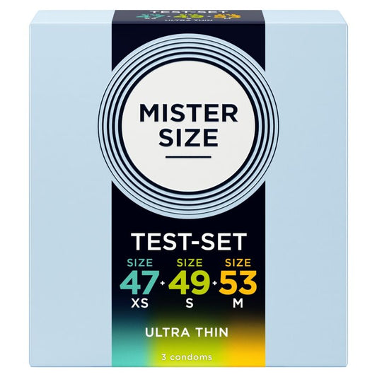 MISTER SIZE - PACK MUESTRA PRESERVATIVOS TALLA 47-49-53 MM (3 UNIDADES)