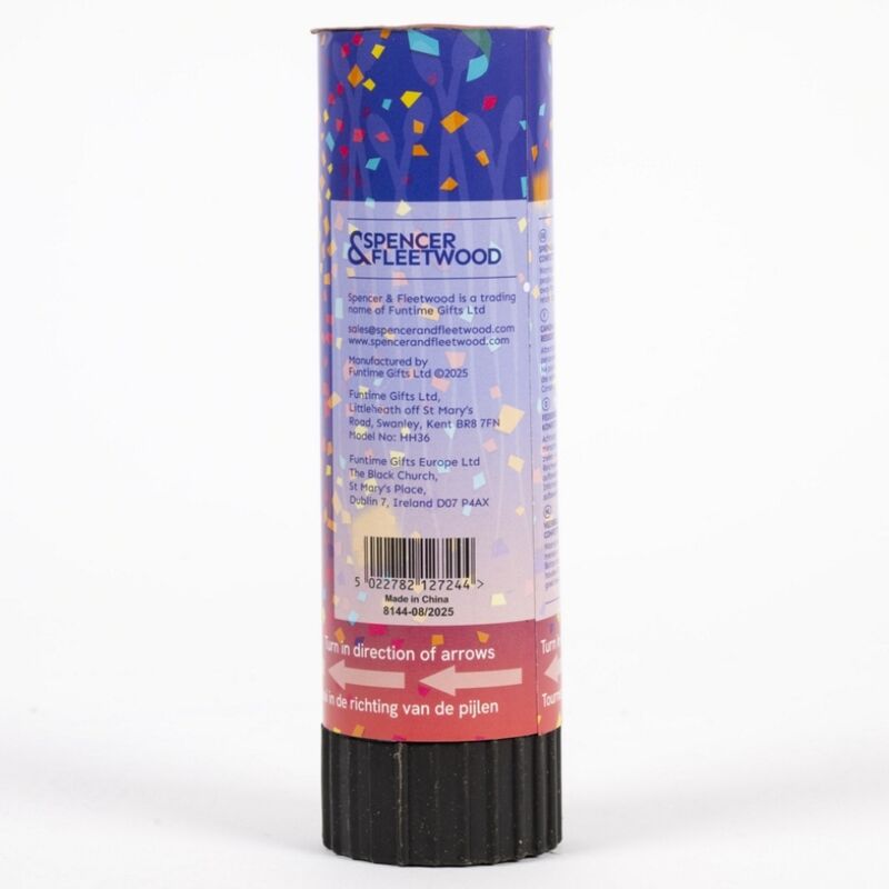 SPENCER & FLEETWOOD - CAÑÓN DE CONFETI EN FORMA DE ESPERMATOZOIDES 15 CM | 1 UNIDAD