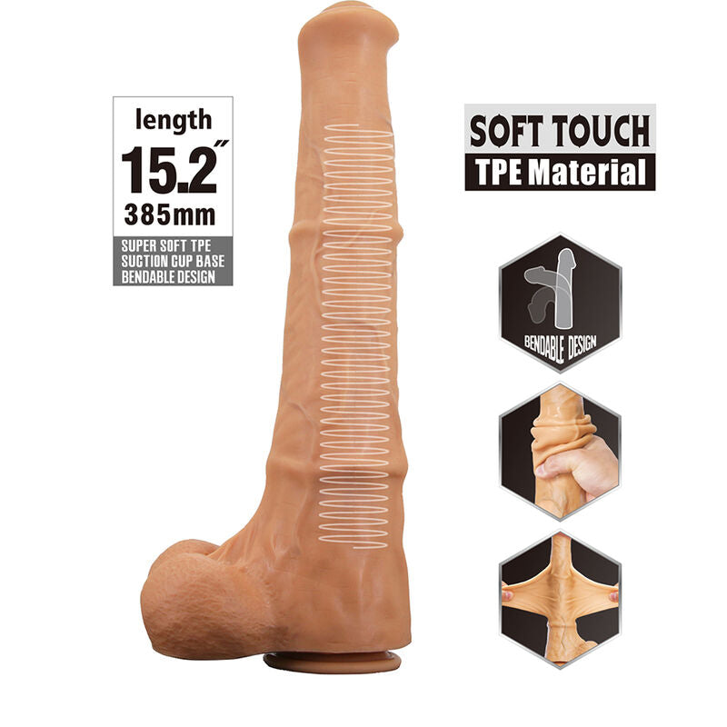 PRETTY LOVE - BENOIT DILDO REALISTA TACTO SUAVE CON PIEL DESLIZANTE 38,5 CM NATURAL