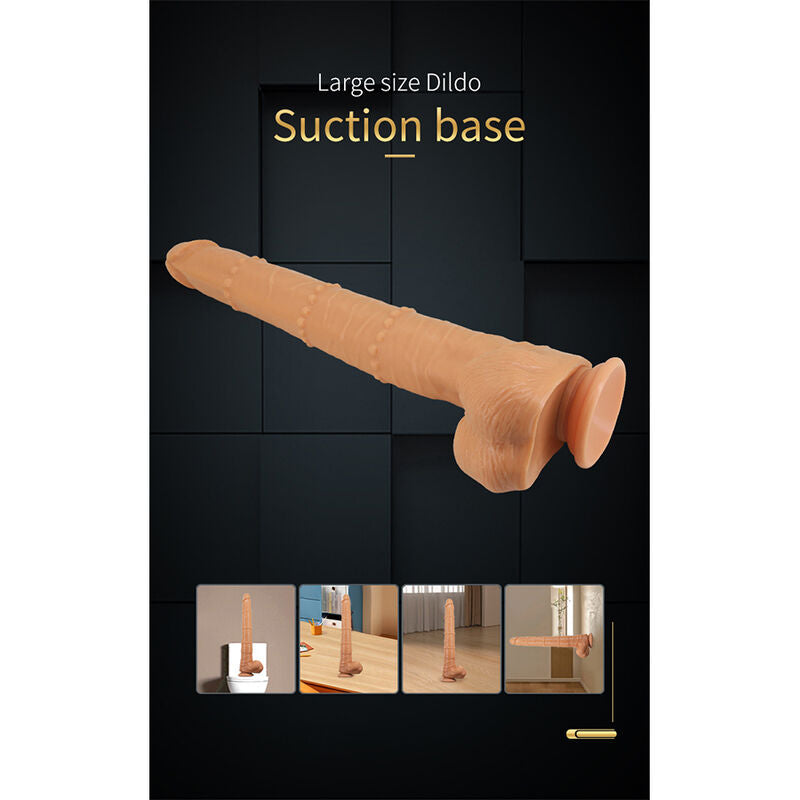 PRETTY LOVE - BRAM DILDO REALISTA TACTO SUAVE CON PIEL DESLIZANTE 40 CM NATURAL