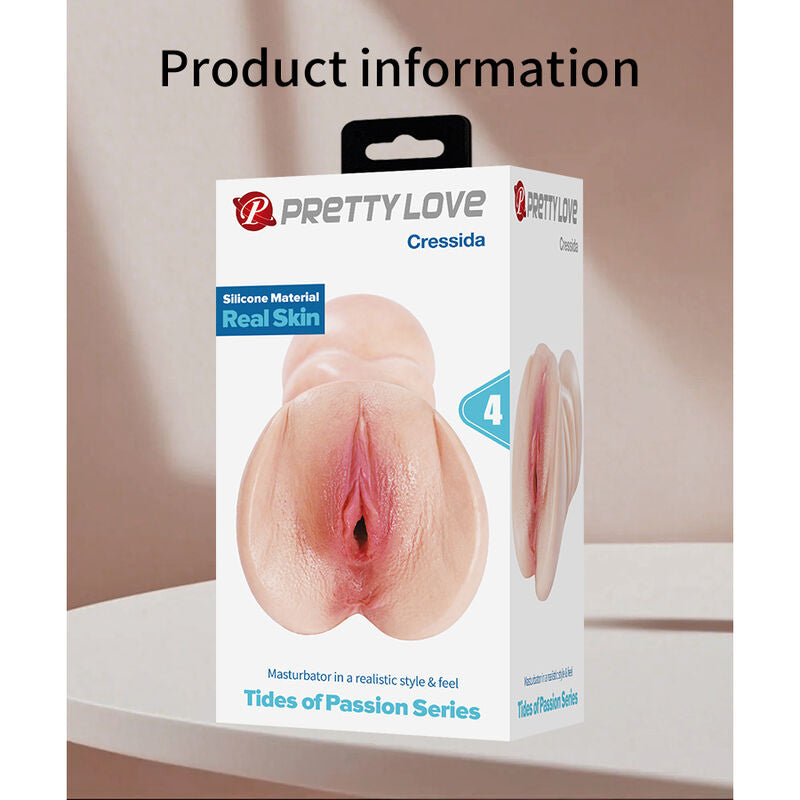 PRETTY LOVE - CRESSIDA MASTURBADOR VAGINA REALISTA DE SILICONA COMPACTO NATURAL
