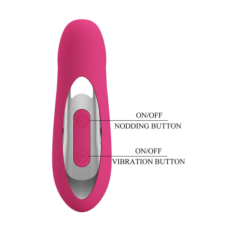 PRETTY LOVE - DUDEN VIBRADOR DE SILICONA RECARGABLE 12 MODOS DE VIBRACIÓN Y 3 MODOS DE BALANCEO ROSA