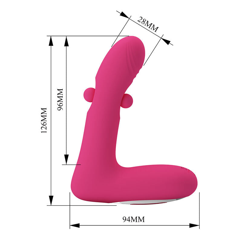 PRETTY LOVE - DUDEN VIBRADOR DE SILICONA RECARGABLE 12 MODOS DE VIBRACIÓN Y 3 MODOS DE BALANCEO ROSA