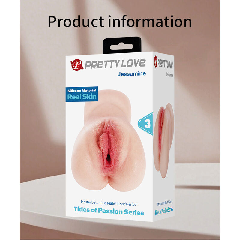PRETTY LOVE - JESSAMINE MASTURBADOR VAGINA REALISTA DE SILICONA COMPACTO NATURAL