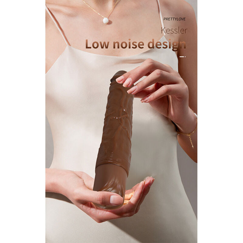PRETTY LOVE - KESSLER DILDO VIBRADOR REALISTA 10 MODOS DE VIBRACIÓN Y 10 DE EMPUJE 22 CM MARRÓN