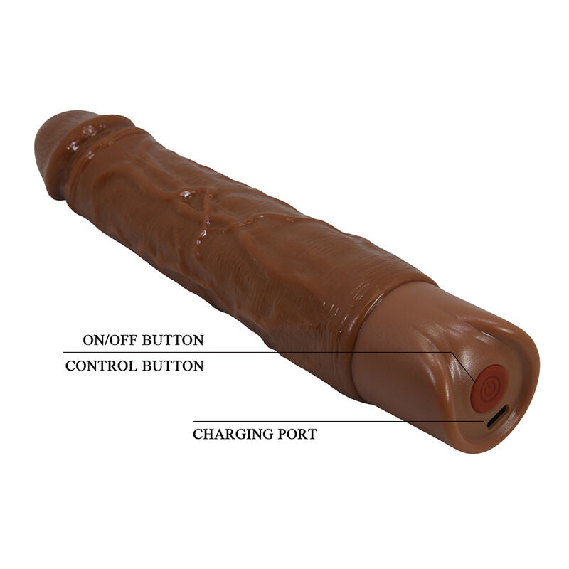 PRETTY LOVE - KESSLER DILDO VIBRADOR REALISTA 10 MODOS DE VIBRACIÓN Y 10 DE EMPUJE 22 CM MARRÓN