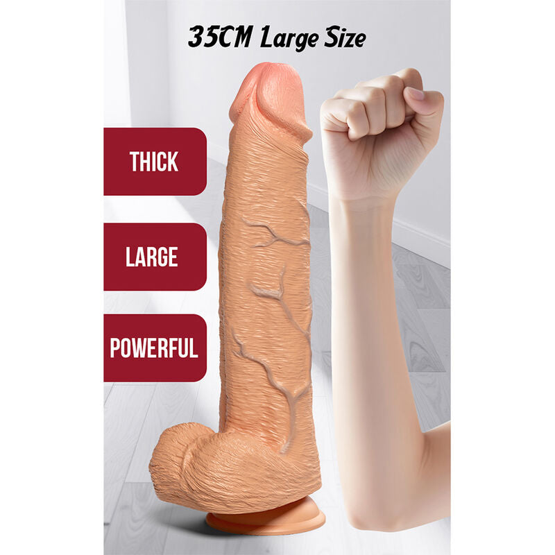 PRETTY LOVE - SEVERUS DILDO REALISTA TACTO SUAVE CON PIEL DESLIZANTE 35 CM NATURAL