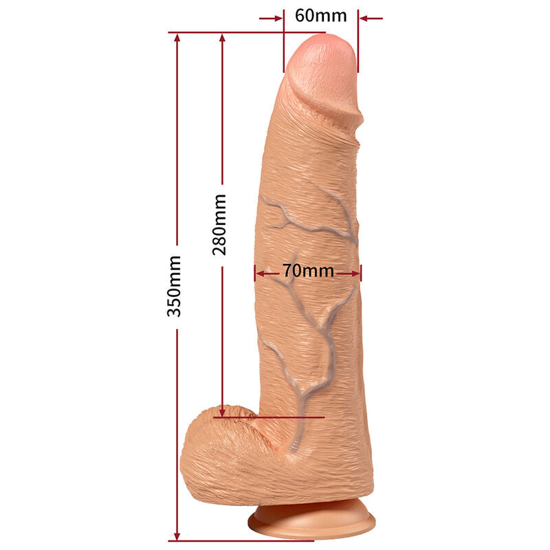 PRETTY LOVE - SEVERUS DILDO REALISTA TACTO SUAVE CON PIEL DESLIZANTE 35 CM NATURAL
