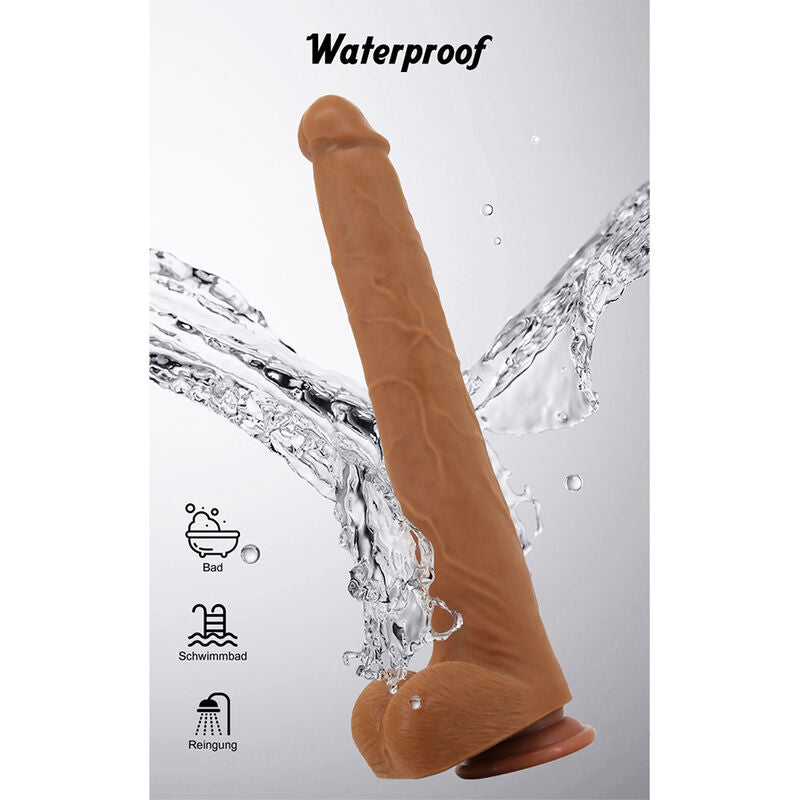 PRETTY LOVE - VIGGO DILDO REALISTA TACTO SUAVE CON PIEL DESLIZANTE 36,5 CM MARRÓN