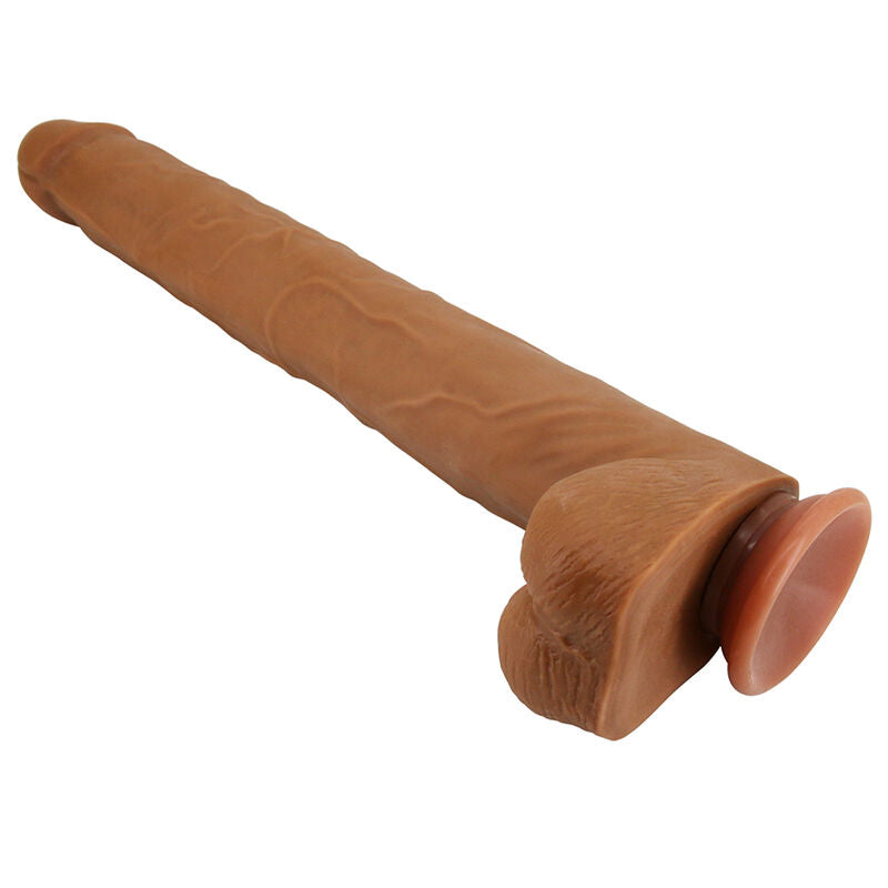 PRETTY LOVE - VIGGO DILDO REALISTA TACTO SUAVE CON PIEL DESLIZANTE 36,5 CM MARRÓN