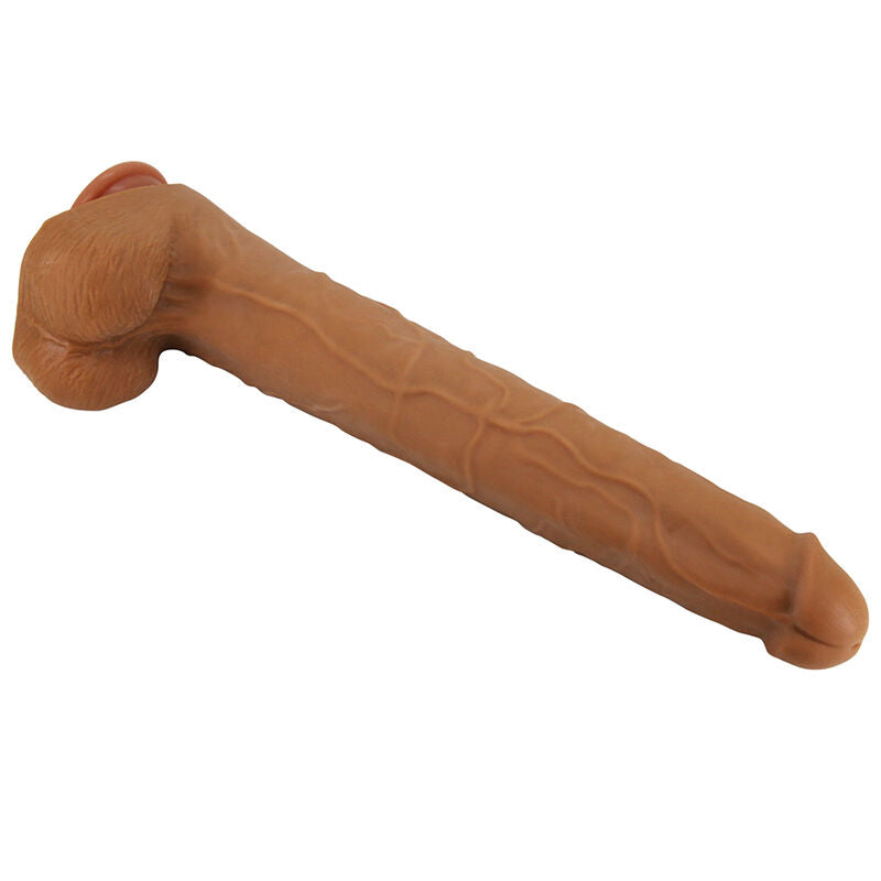 PRETTY LOVE - VIGGO DILDO REALISTA TACTO SUAVE CON PIEL DESLIZANTE 36,5 CM MARRÓN