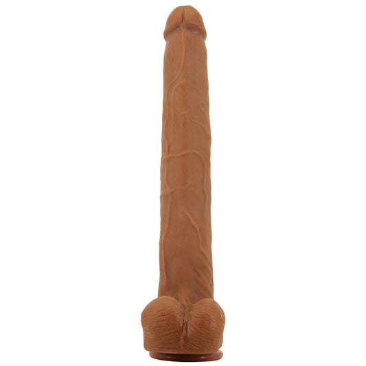 PRETTY LOVE - VIGGO DILDO REALISTA TACTO SUAVE CON PIEL DESLIZANTE 36,5 CM MARRÓN