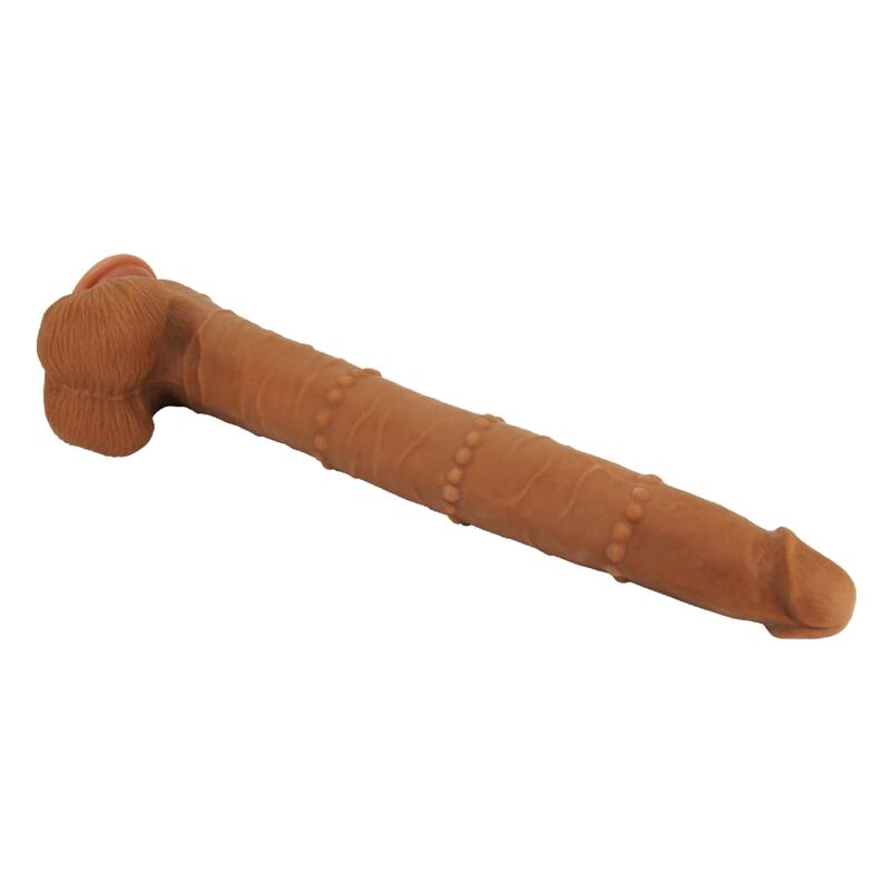 PRETTY LOVE - BRAM DILDO REALISTA TACTO SUAVE CON PIEL DESLIZANTE 40 CM MARRÓN