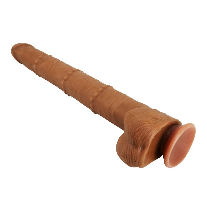 PRETTY LOVE - BRAM DILDO REALISTA TACTO SUAVE CON PIEL DESLIZANTE 40 CM MARRÓN