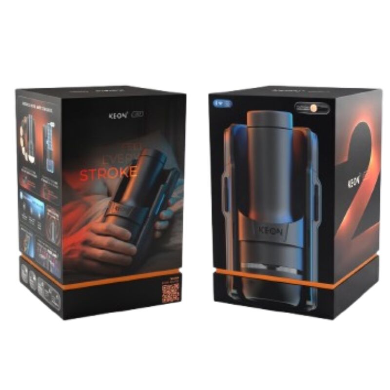 KIIROO - KEON 2 COMBO MASTURBADOR AUTOMÁTICO INTERACTIVO CON FEEL STROKER NEGRO/AZUL