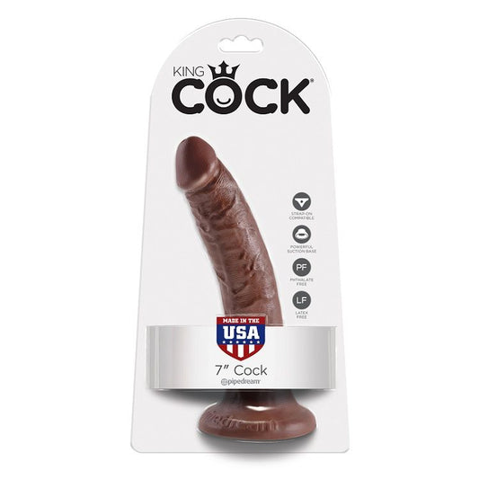 KING COCK - 7 PENE COLOR CHOCOLATE 17.8 CM