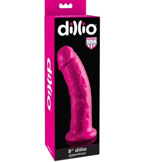 DILLIO - DILDO CON VENTOSA 20.32 CM ROSA