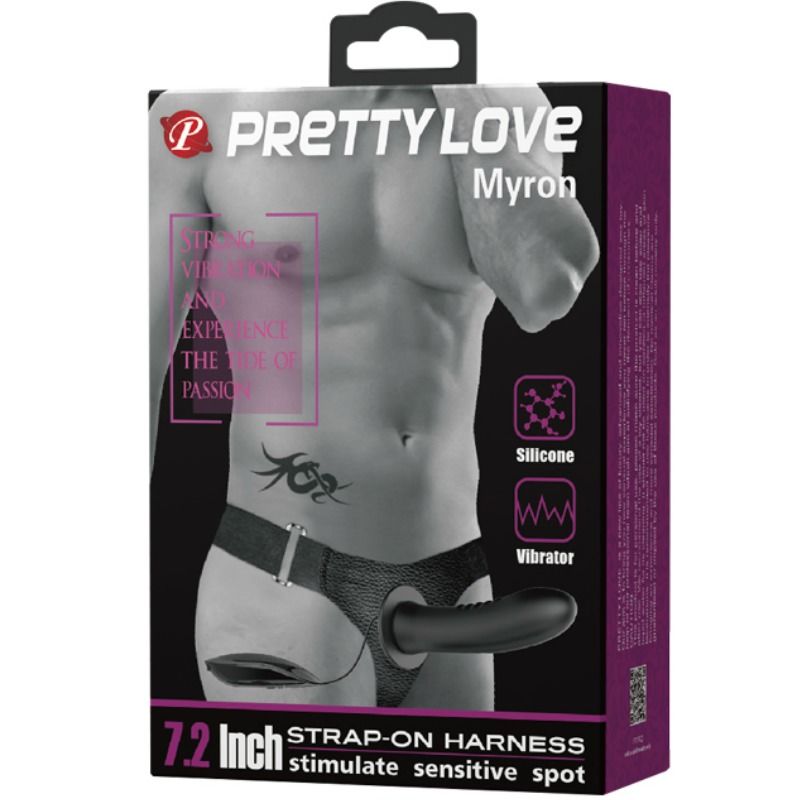 PRETTY LOVE - MYRON STRAP ON CON VIBRACION Y DILDO HUECO