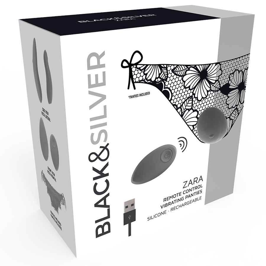 BLACK&SILVER - ZARA ESTIMULADOR CONTROL REMOTO CON PANTY GRATIS