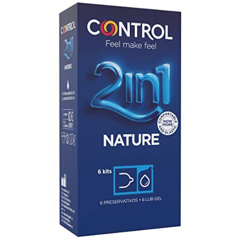 CONTROL - DUO NATURA 2-1 PRESERVATIVO + GEL 6 UDS